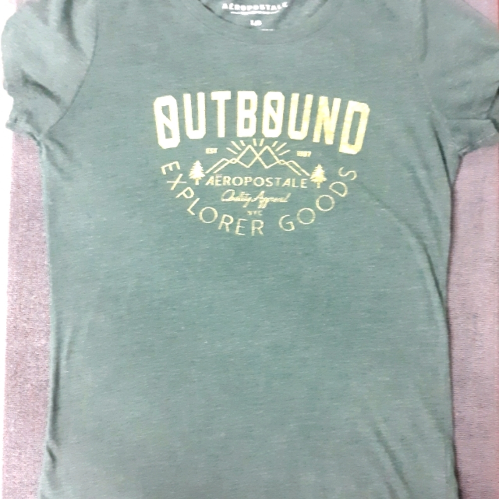 Abrocrombie Outbound Junior's Green T-shirt Size L
